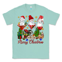 Seafoam Merry Christmas wine and cocktails Classic Tee - NancyCooperArtShop