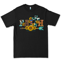 Black western faith arrow sunflowers Premium Tee - BarkalooDesign
