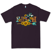 Plum western faith arrow sunflowers Premium Tee - BarkalooDesign