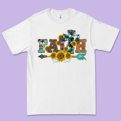 Western Faith Arrow Sunflowers Premium Tee Designed By Barkaloodesign