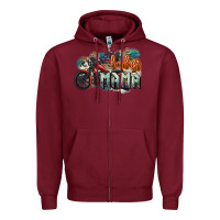 Burgundy Badass Mama motorcycle Zipper Hoodie - HowdyJamesFarm