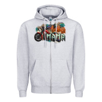 Heather Grey Badass Mama motorcycle Zipper Hoodie - HowdyJamesFarm