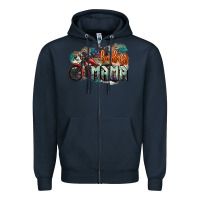 Navy Badass Mama motorcycle Zipper Hoodie - HowdyJamesFarm