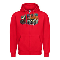 Red Badass Mama motorcycle Zipper Hoodie - HowdyJamesFarm
