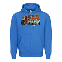 True Royal Badass Mama motorcycle Zipper Hoodie - HowdyJamesFarm