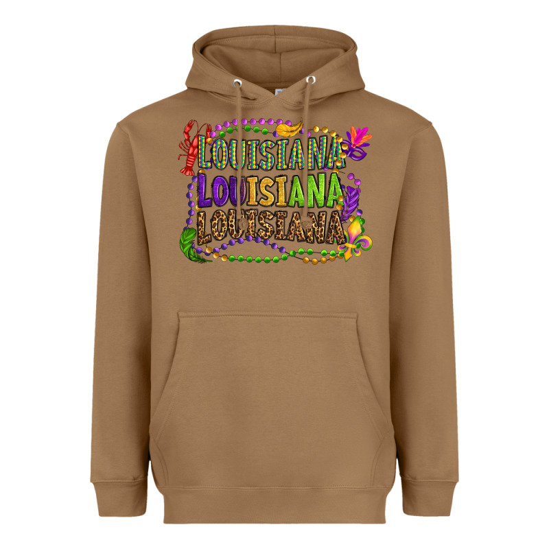 Louisiana Louisiana Louisiana Mardi Gras Heavyweight Hoodie by OliviaCreatesArt | Teevron