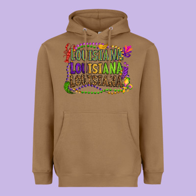 Louisiana Louisiana Louisiana Mardi Gras Heavyweight Hoodie Designed By Oliviacreatesart