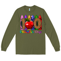 Army Green 100 colorful day s Long Sleeve Tee - Artiststas