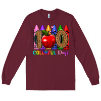 Burgundy 100 colorful day s Long Sleeve Tee - Artiststas