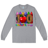 Heather Grey 100 colorful day s Long Sleeve Tee - Artiststas