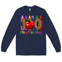 Navy 100 colorful day s Long Sleeve Tee - Artiststas