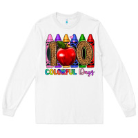 White 100 colorful day s Long Sleeve Tee - Artiststas