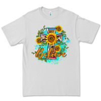 Dove Grey western belive sunflowers cross Premium Tee - BarkalooDesign
