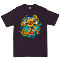 Plum western belive sunflowers cross Premium Tee - BarkalooDesign