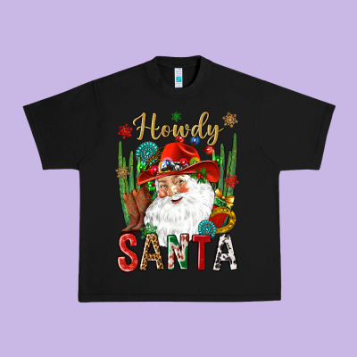 Howdy Santa Urban Heavy Tee Designed By Nancycooperartshop