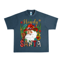Midnight Navy Howdy Santa Urban Heavy Tee - NancyCooperArtShop