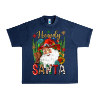 Navy Howdy Santa Urban Heavy Tee - NancyCooperArtShop