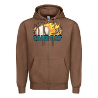 Chestnut game day baseball leopard flames fireball Zipper Hoodie - HowdyJamesFarm
