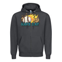 Smoke game day baseball leopard flames fireball Zipper Hoodie - HowdyJamesFarm