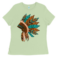 Matcha native american indian headdress Ladies Tee - Artiststas