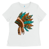 White native american indian headdress Ladies Tee - Artiststas