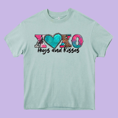 Xoxo Hugs And Kisses Valentines Day Heavy Core Tee Designed By Adodesignshop