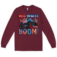 Burgundy red white and boom 4th of july Long Sleeve Tee - Artiststas