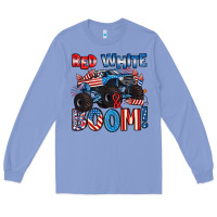Colony Blue red white and boom 4th of july Long Sleeve Tee - Artiststas