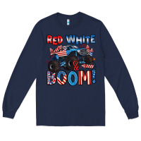 Navy red white and boom 4th of july Long Sleeve Tee - Artiststas