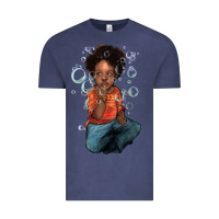 Vintage Denim afro black boy Vintage Tee - NancyCooperArtShop