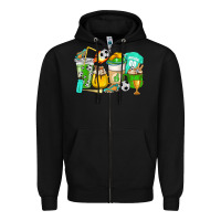 Black Football coffee cups Zipper Hoodie - HowdyJamesFarm