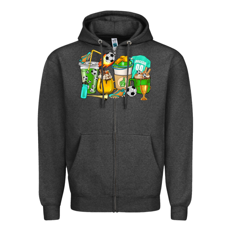 Football Coffee Cups Zipper Hoodie by HowdyJamesFarm | Teevron