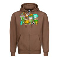 Chestnut Football coffee cups Zipper Hoodie - HowdyJamesFarm