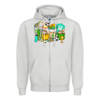 Dove Grey Football coffee cups Zipper Hoodie - HowdyJamesFarm