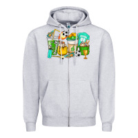 Heather Grey Football coffee cups Zipper Hoodie - HowdyJamesFarm