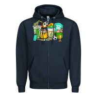 Navy Football coffee cups Zipper Hoodie - HowdyJamesFarm