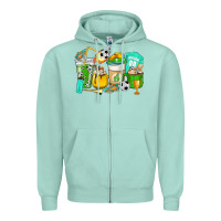 Seafoam Football coffee cups Zipper Hoodie - HowdyJamesFarm