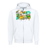 White Football coffee cups Zipper Hoodie - HowdyJamesFarm