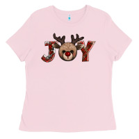 Bubblegum Pink joy reindeer Ladies Tee - AdoDesignShop