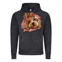 Vintage Black cockapoo floral pink glitter Vintage Hoodie - Jasminsmagicworld