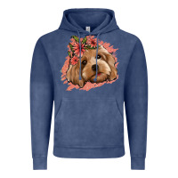 Vintage Denim cockapoo floral pink glitter Vintage Hoodie - Jasminsmagicworld