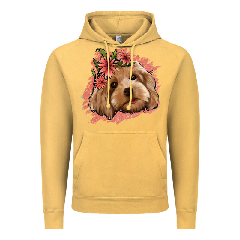 Cockapoo Floral Pink Glitter Vintage Hoodie by Jasminsmagicworld | Teevron