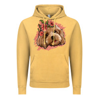Vintage Mustard cockapoo floral pink glitter Vintage Hoodie - Jasminsmagicworld