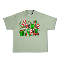 Oil Green Candy Cane Crew Urban Heavy Tee - MaliasSmallBusiness