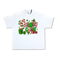 White Candy Cane Crew Urban Heavy Tee - MaliasSmallBusiness
