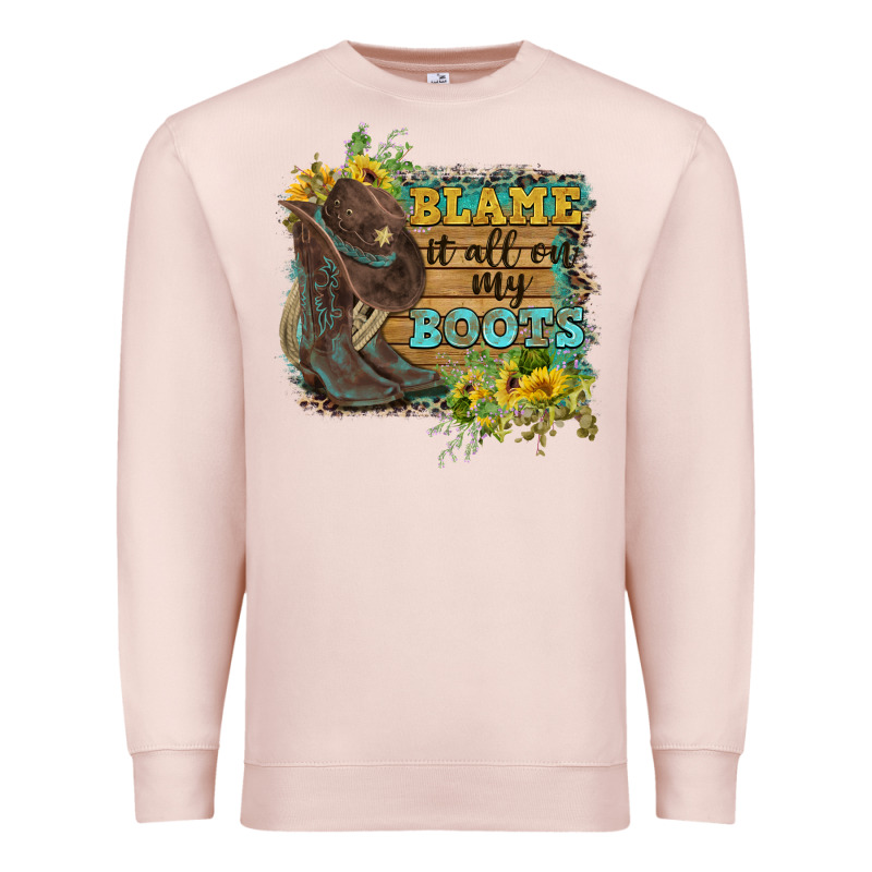 Blame It All On My Boots Premium Sweatshirt by FaDigitalArtStudio | Teevron