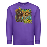 Purple Blame It All On My Boots Premium Sweatshirt - FaDigitalArtStudio