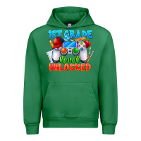 Emerald 1st Grade Level Unlocked Urban Hoodie - CowhideDigitalArt