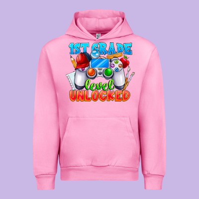 1st Grade Level Unlocked Urban Hoodie Designed By Cowhidedigitalart