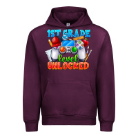 Mauve Wine 1st Grade Level Unlocked Urban Hoodie - CowhideDigitalArt
